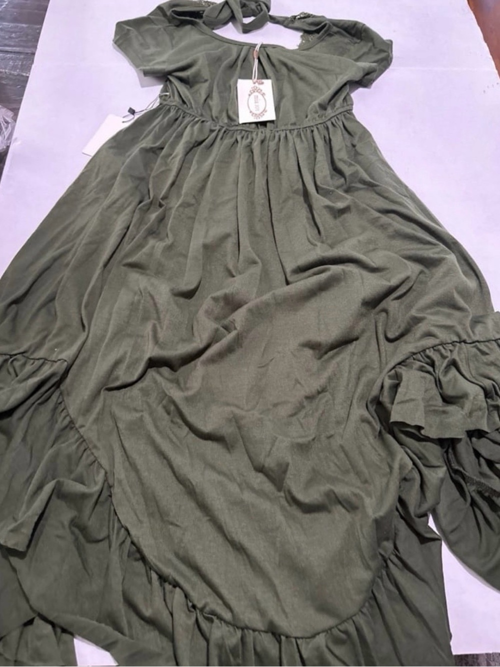 Joyfolie Braelyn Dress in Olive Size 14 - Picture 4 of 5